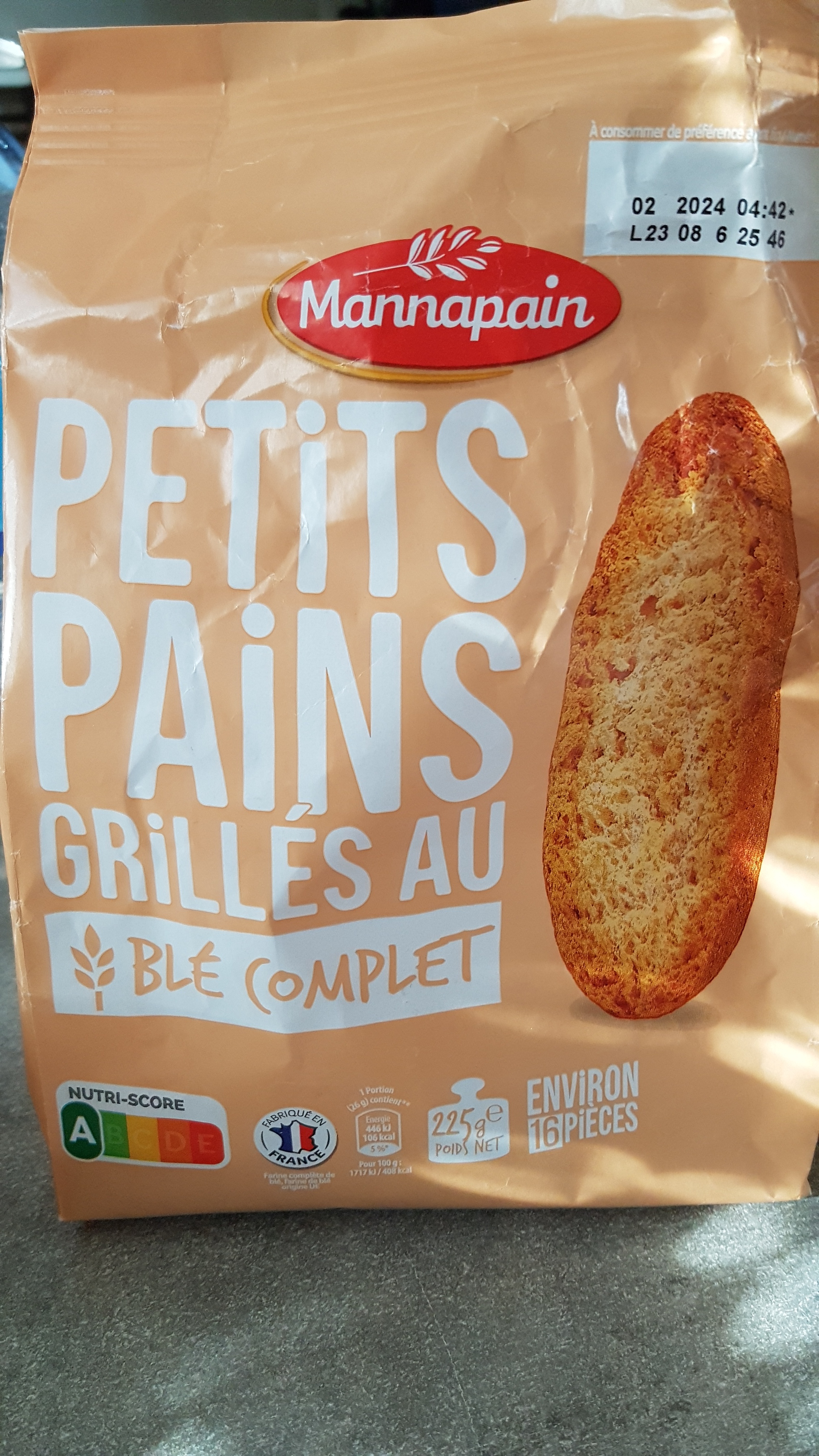 petits pains grillés au blé complet