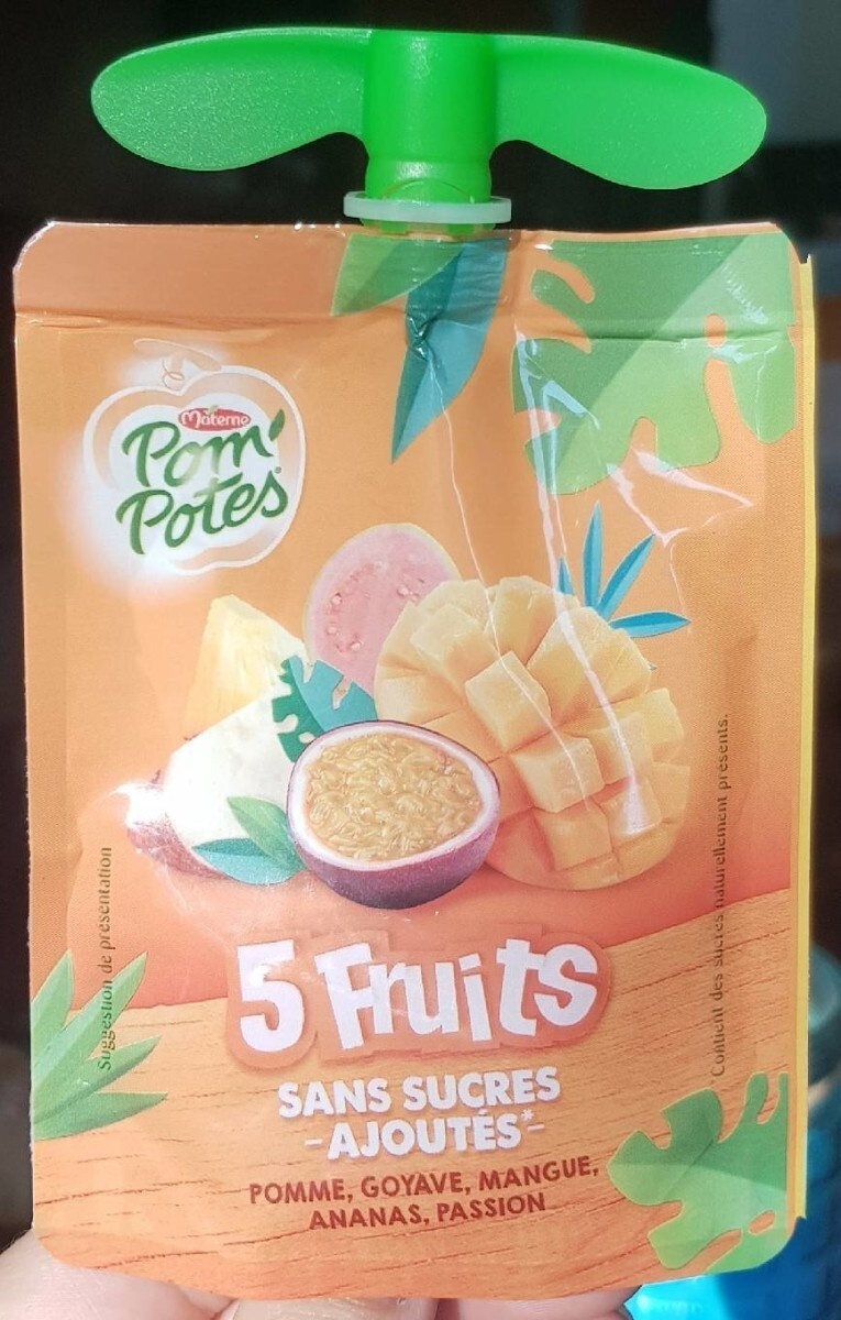 Pom'potes 5 fruits Pomme Goyave Mangue Ananas Passion