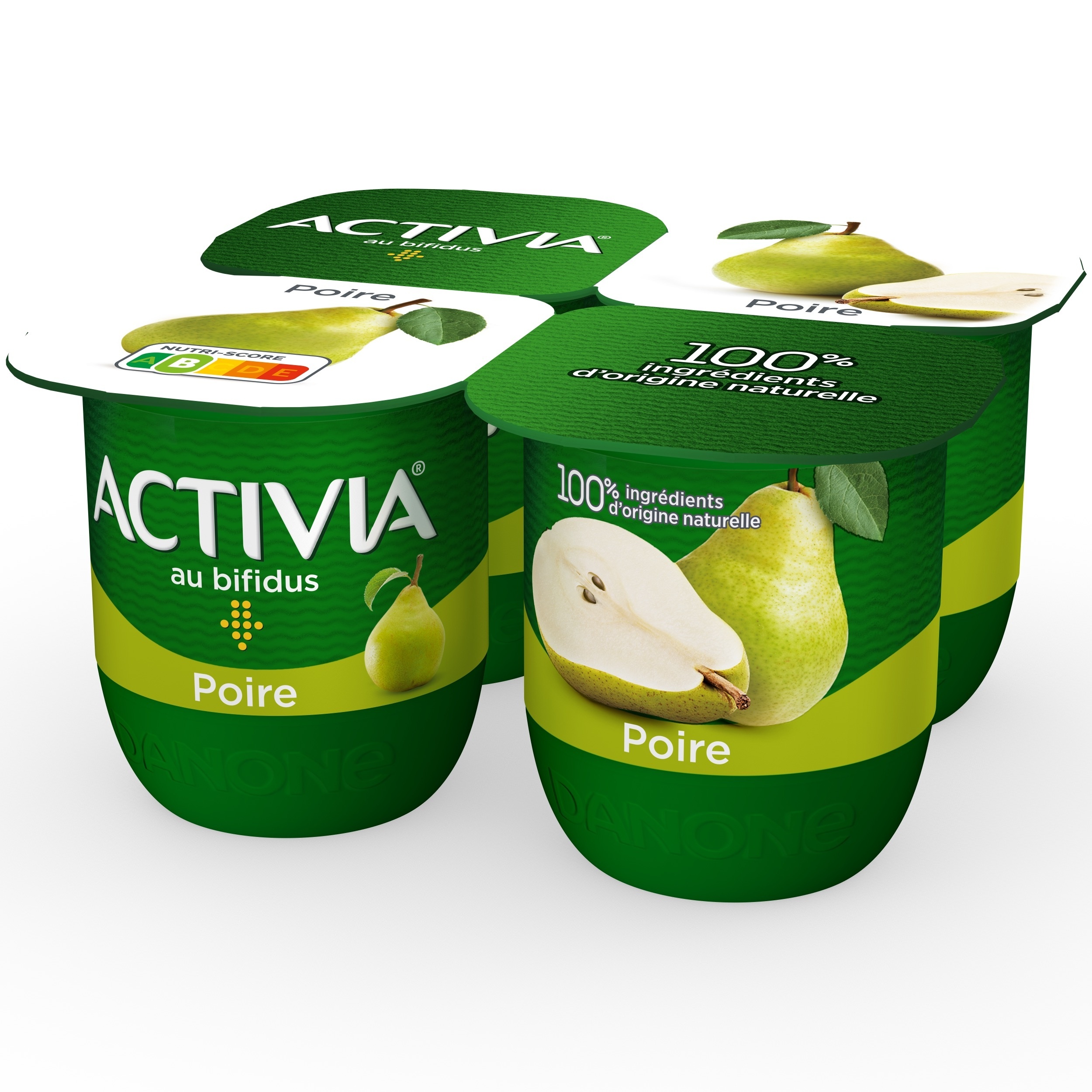 Activia fruits 125 g x 4 poire