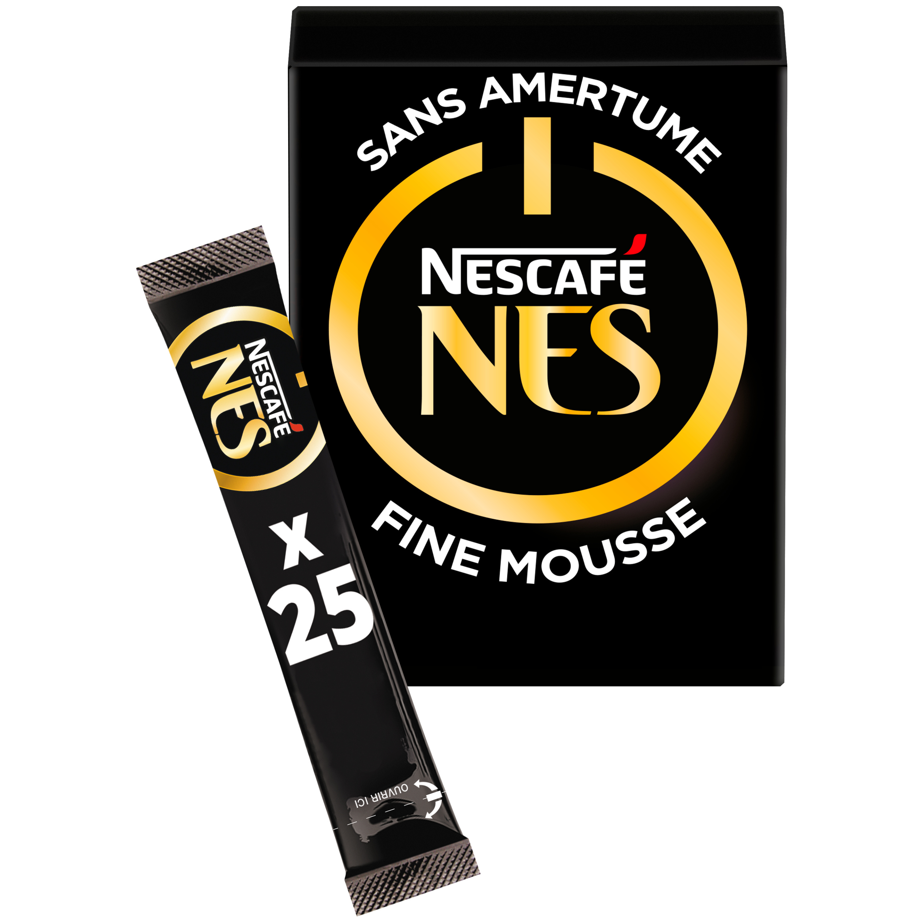 NESCAFÉ NES, Café Soluble, Boîte de 25 Sticks (2g chacun)