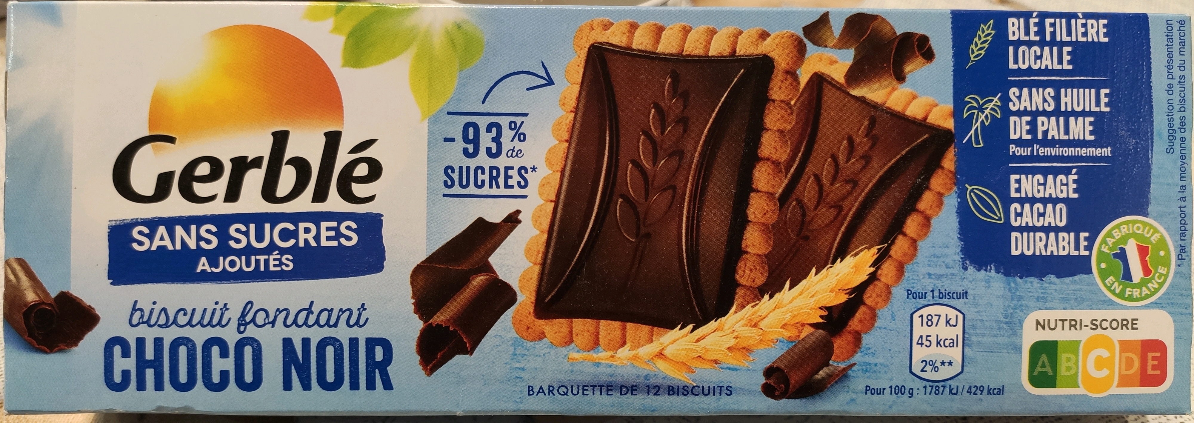 Biscuit fondant choco noir (sans sucres ajoutés)