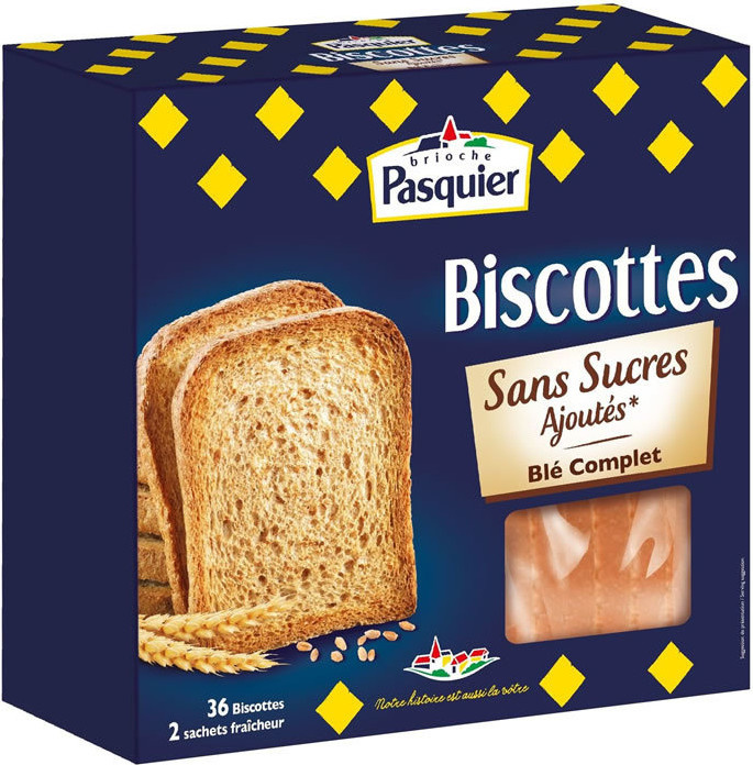 Biscottes Sans sucres ajoutés Blé complet
