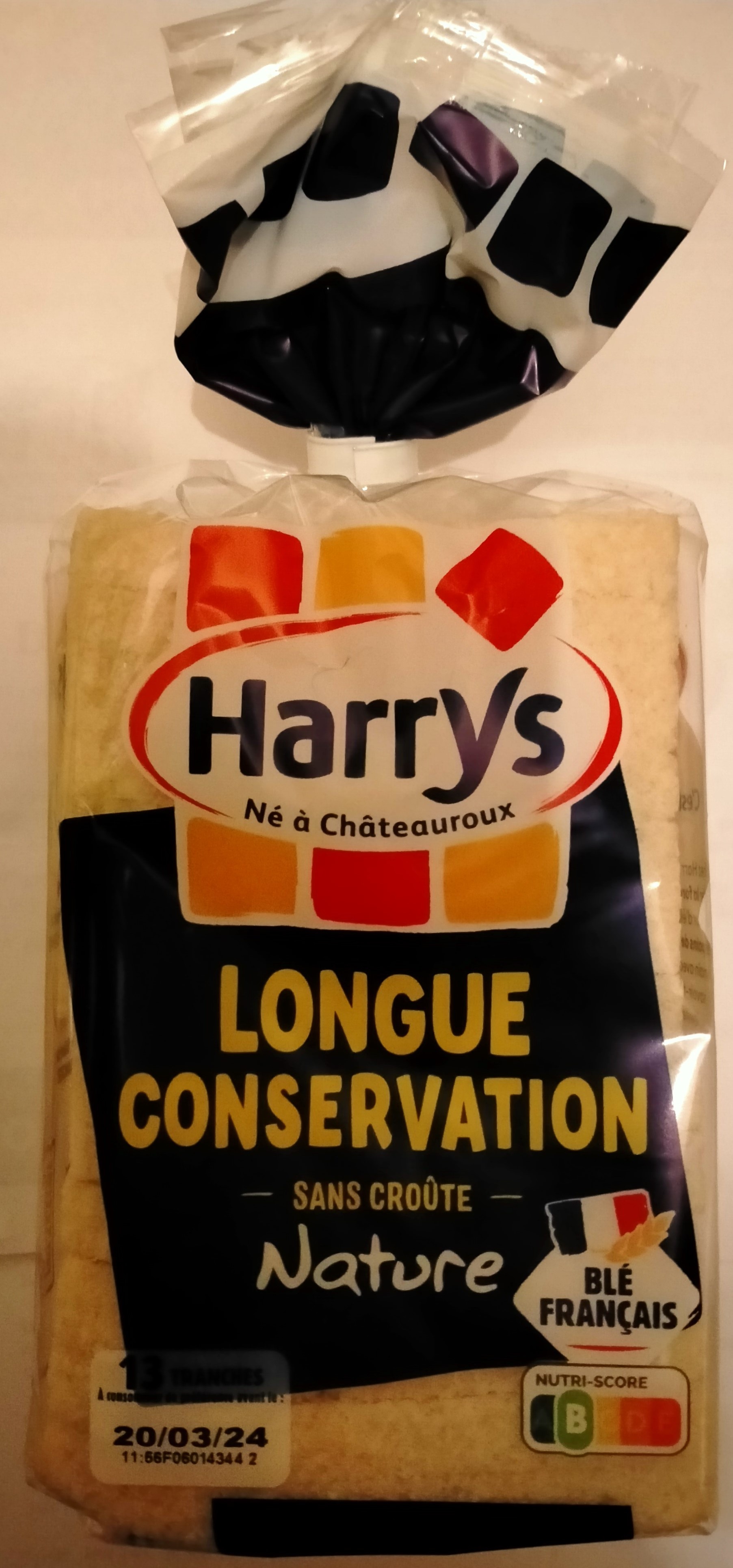Pain 100% mie longue conservation