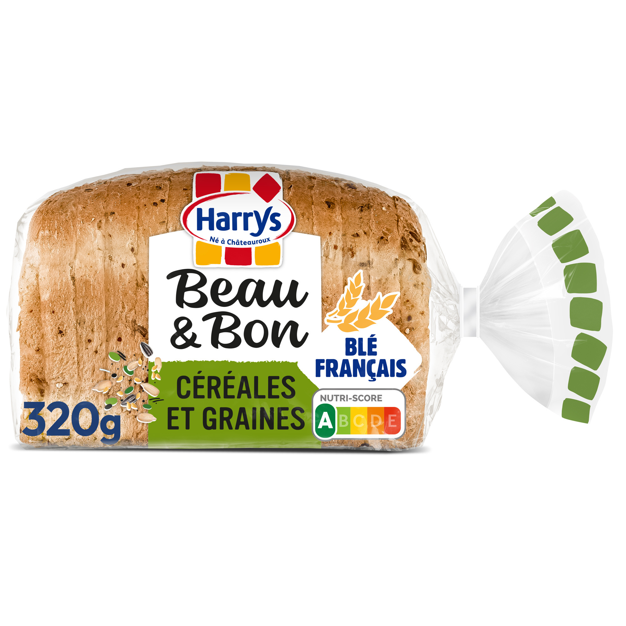 Harrys beau & bon pain de mie farine de ble cereales & graines 320g
