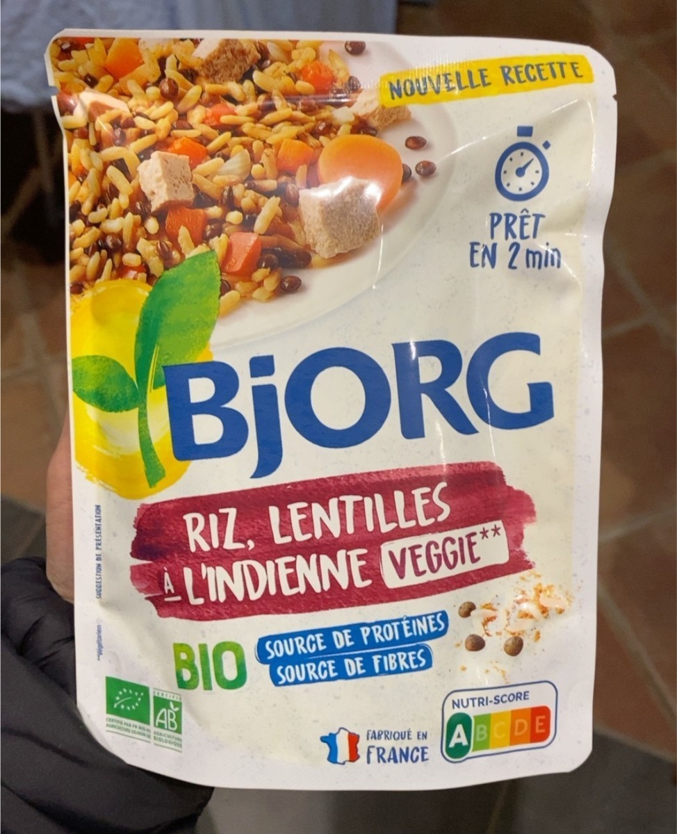 Riz, lentilles a l'indienne veggie