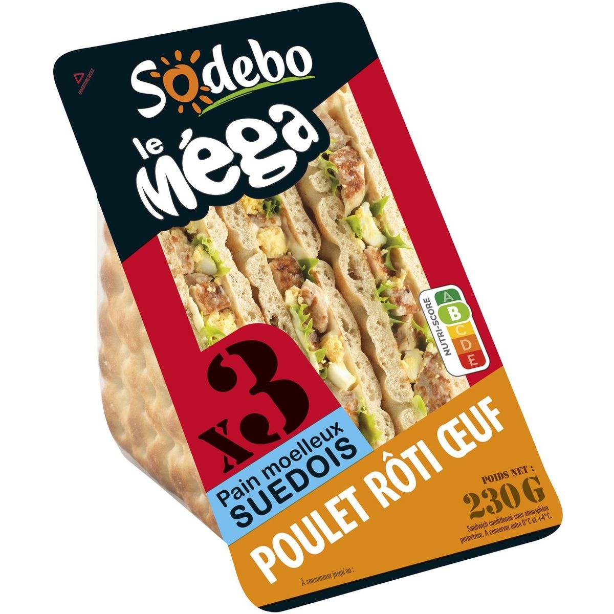 Sandwich le méga - Poulet rôti oeuf x3