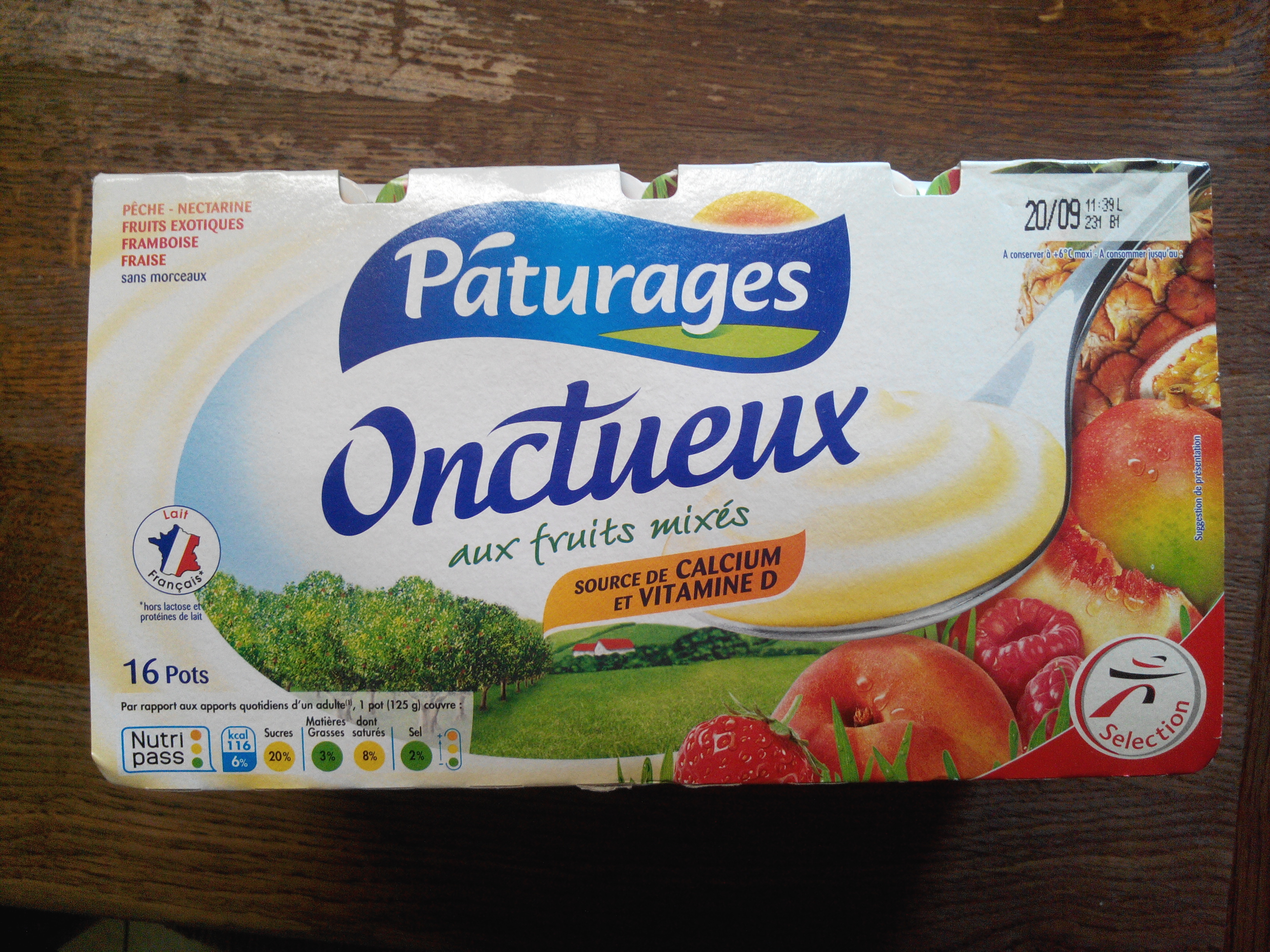 Onctueux Aux Fruits Mixés Pâturages 2 KG (16 Pots) [4 x (4 x 125 G)]