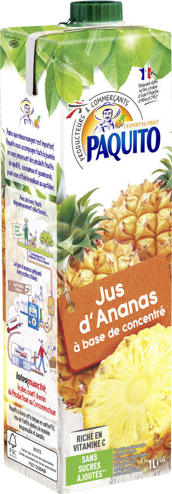 Jus d'ananas à base de concentré