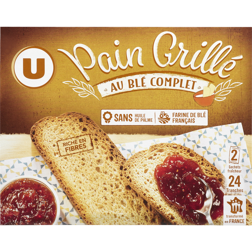 Pain grillé au blé complet