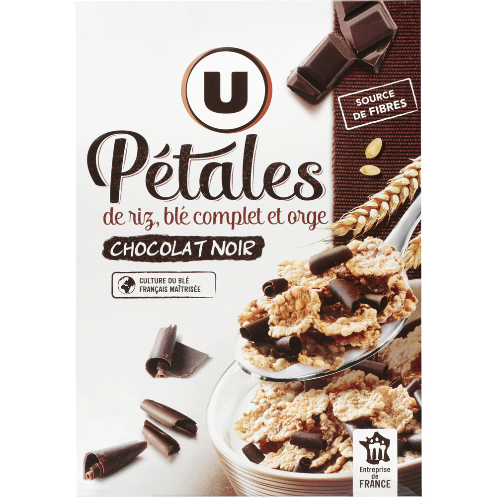 Pétales de riz et de blé orge chocolat noir