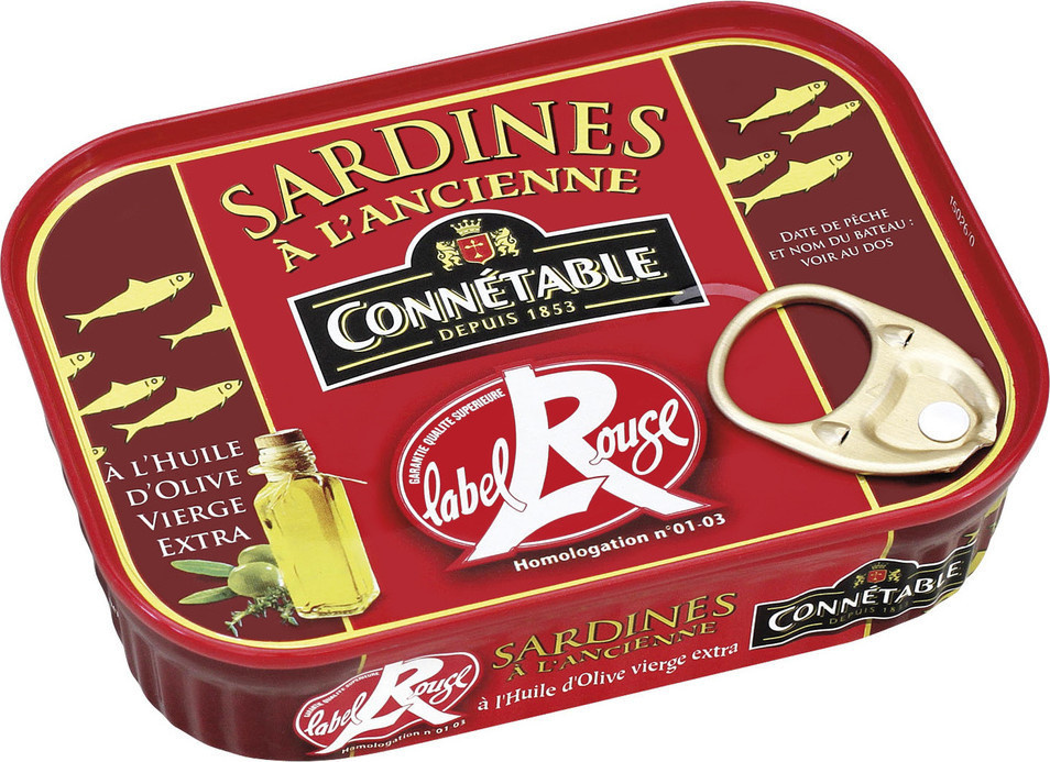 Sardines huile olive v.e. Label Rge 135g Cble