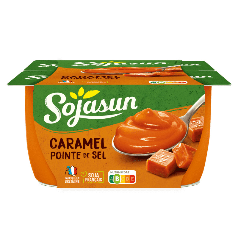 Dessert au soja caramel pointe de sel