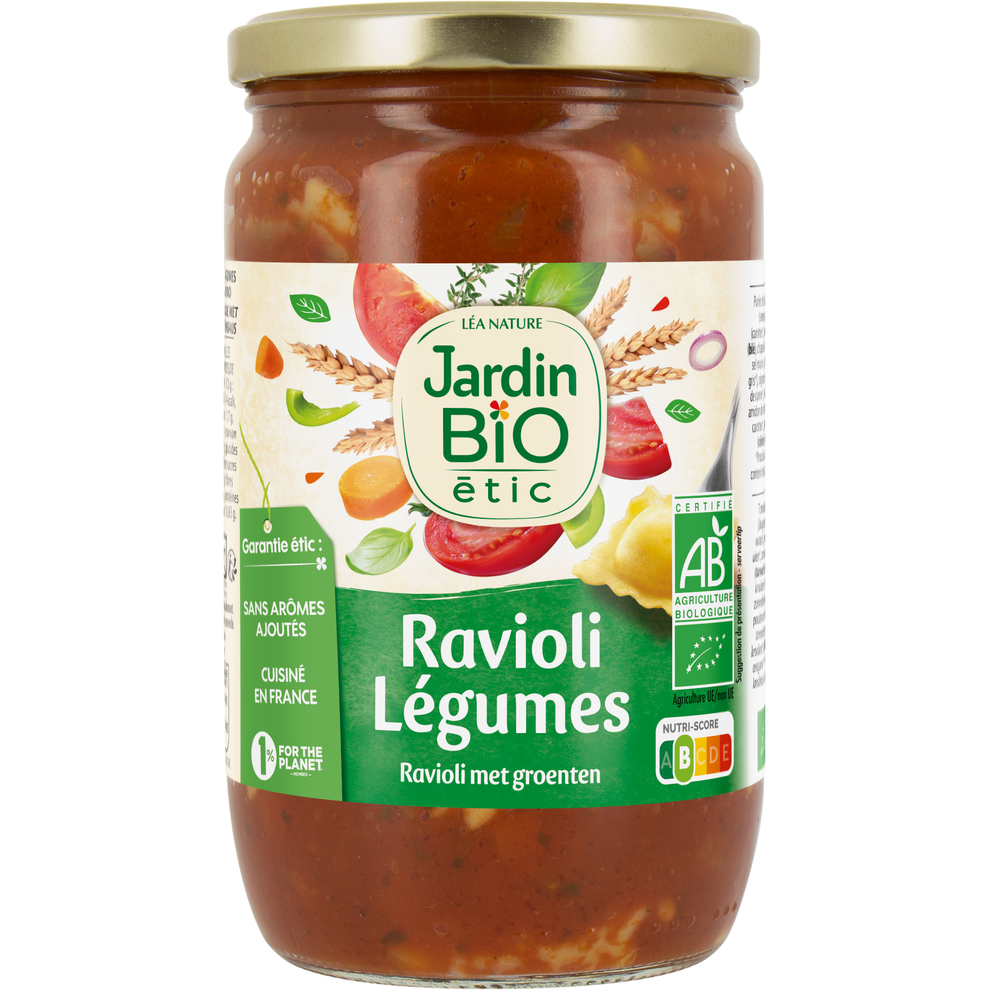 Pâtes farcies aux légumes à la sauce tomate bio