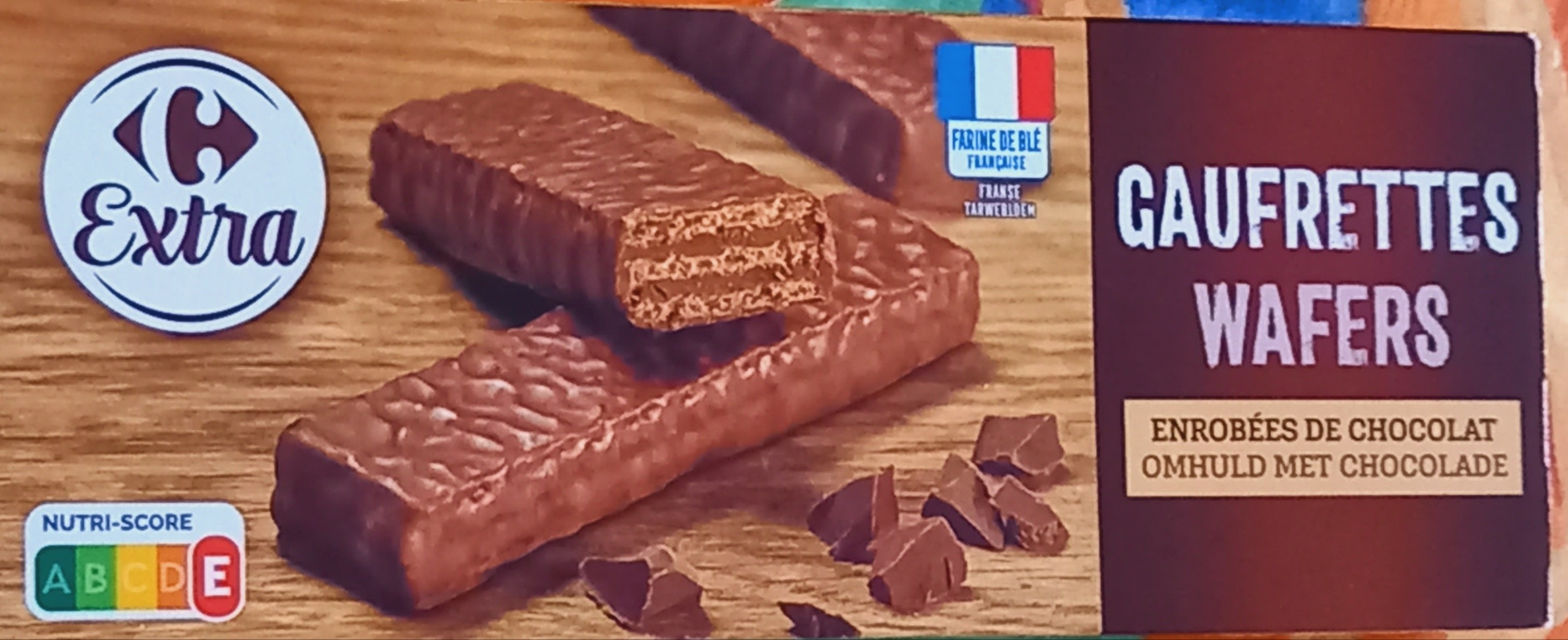 Gaufrettes enrobées de chocolat