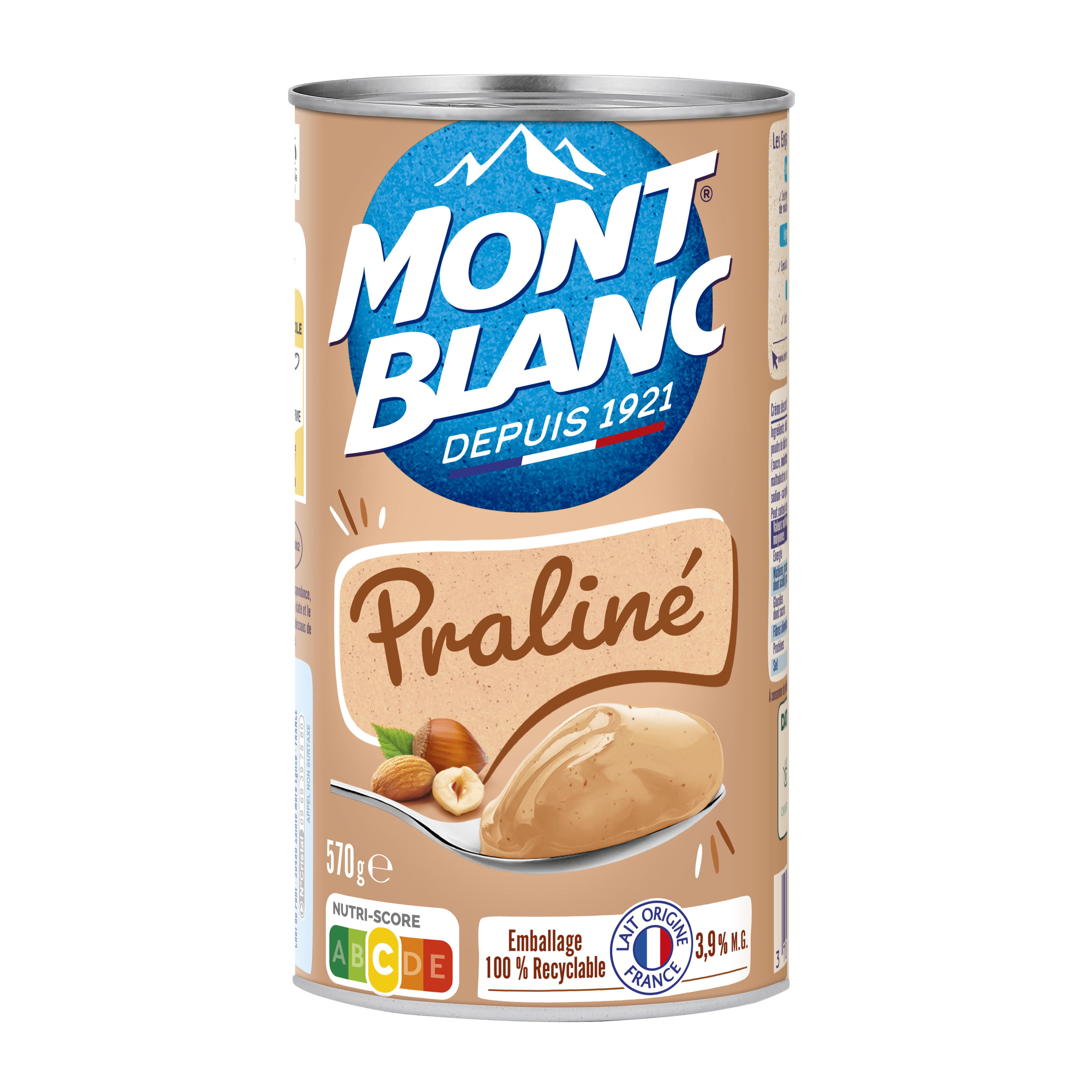 MONT BLANC Crème dessert Boîte Praliné 570g