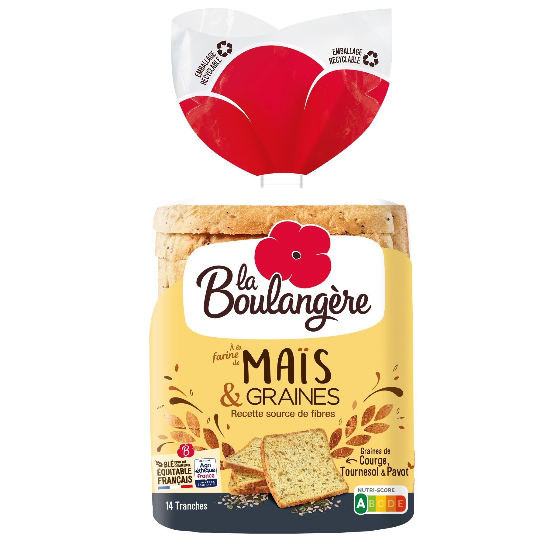 Pain de mie grandes tranches Maïs & Graines 500g