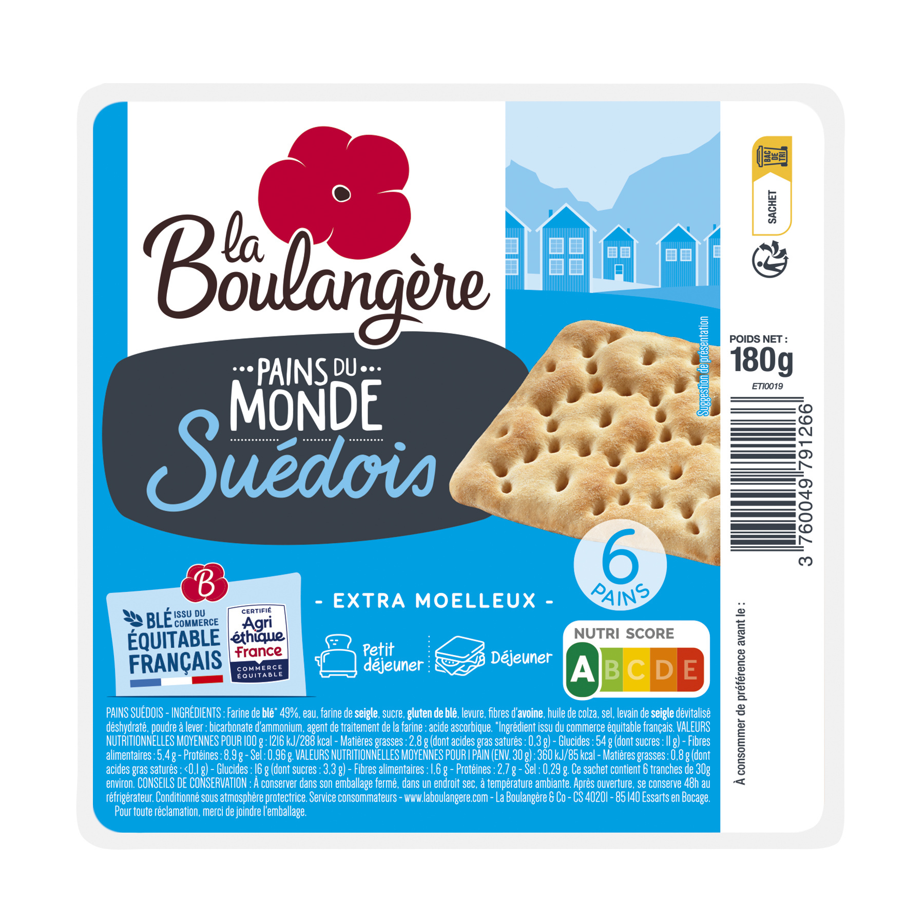 6 pains suedois 180g