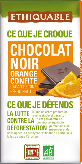 Chocolat noir orange confite