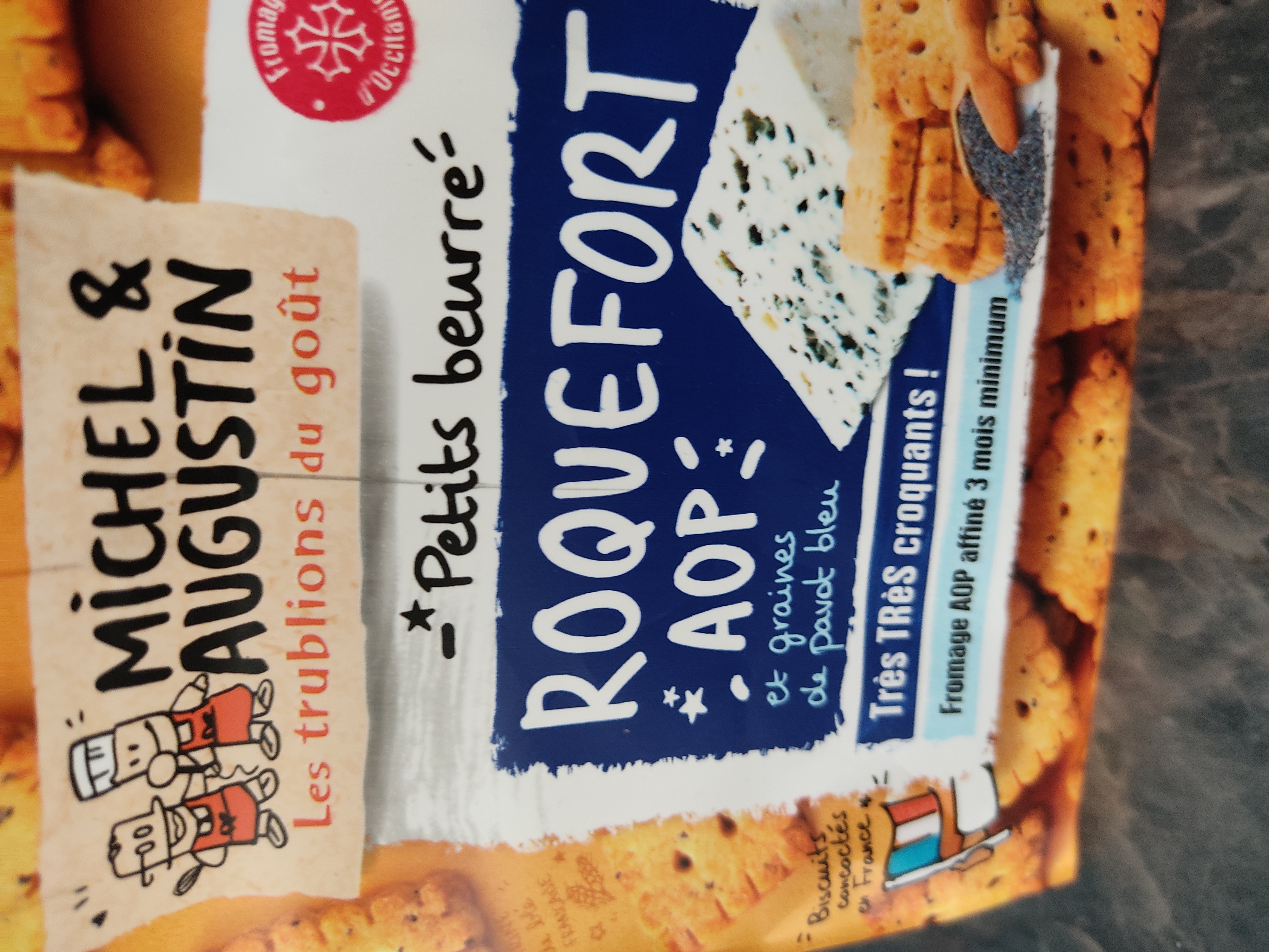 Petit beurre apéritif au Roquefort et graines de pavot bleu