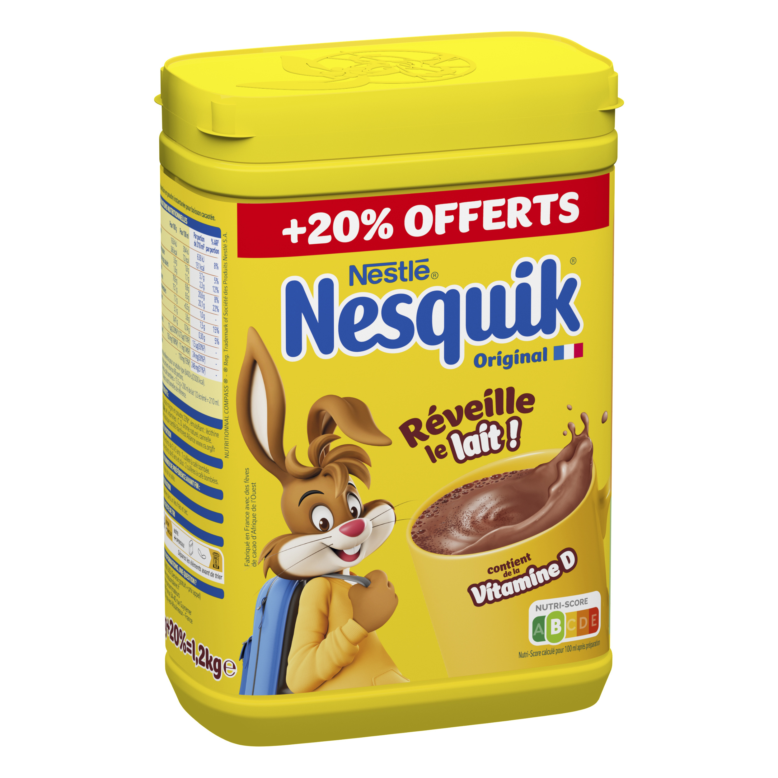 NESQUIK Poudre cacaotée boîte 1Kg + 20% offert
