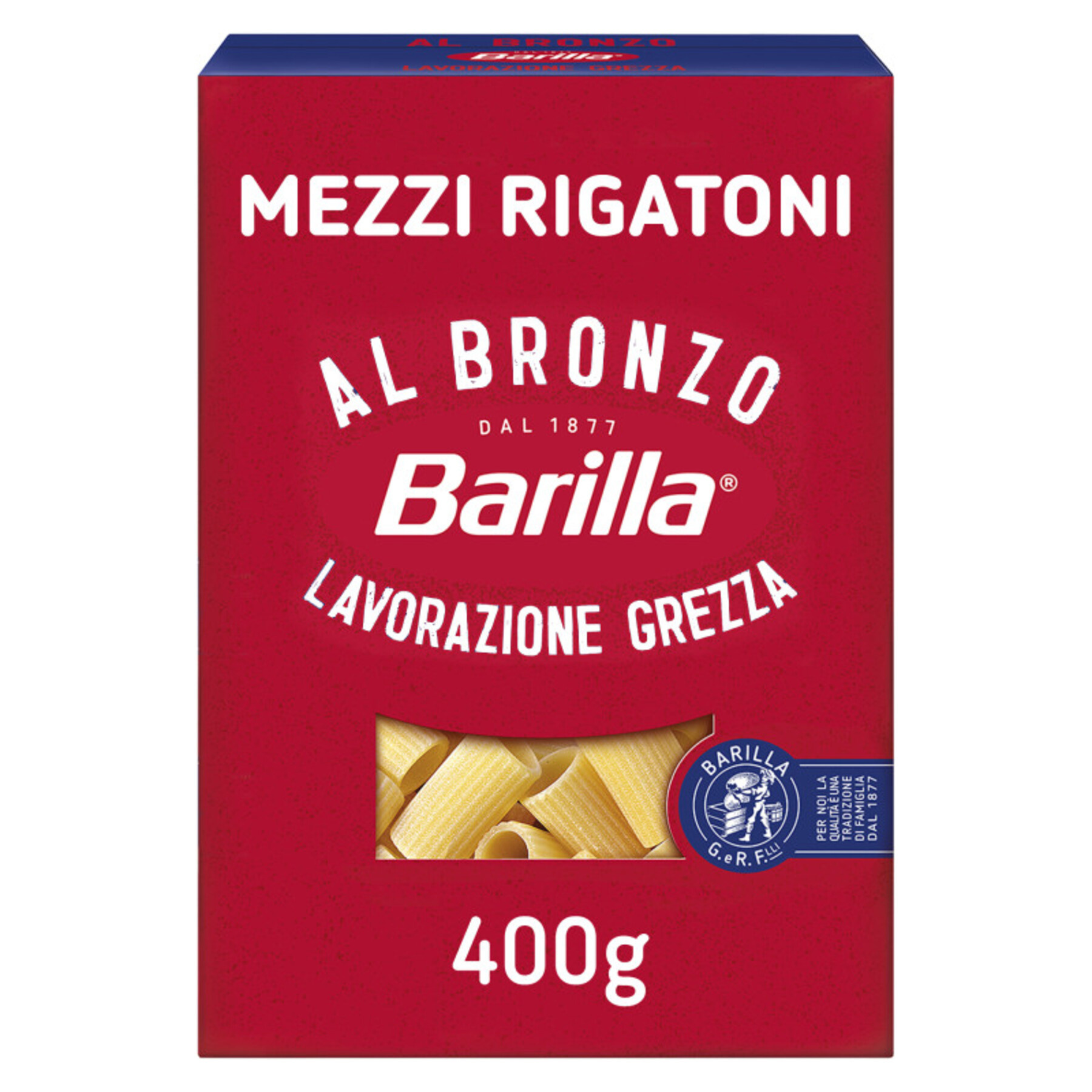 MEZZI RIGATONI AL BRONZO - Pâtes alimentaires de qualité supérieure 400G